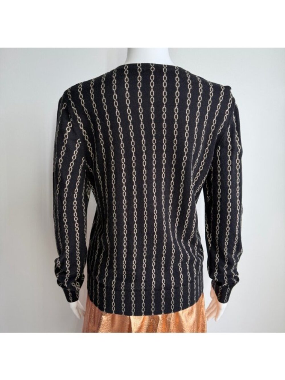 Ann Taylor Chain Print Long Sleeve Top - Size L - Picture 2 of 5